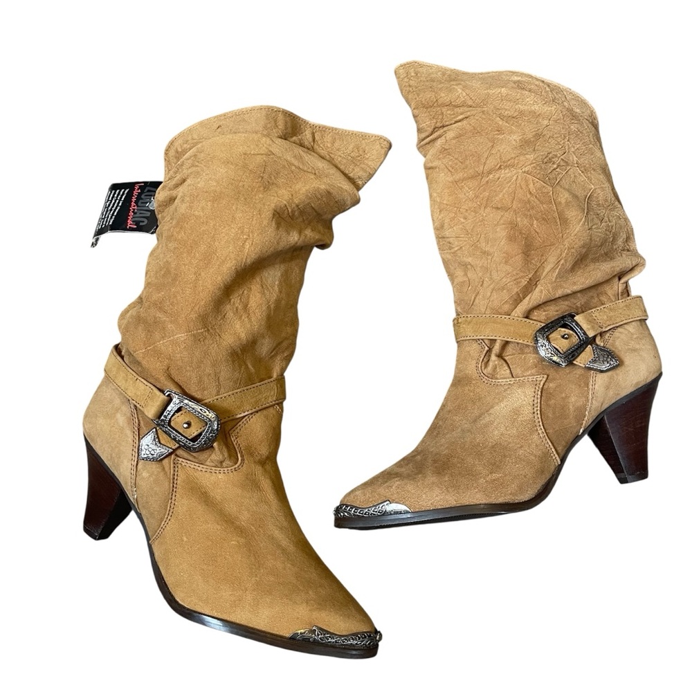 Zodiac Rare Vintage 80s Suede Boots Cowboy Western Cowgirl Boots NEW with tags